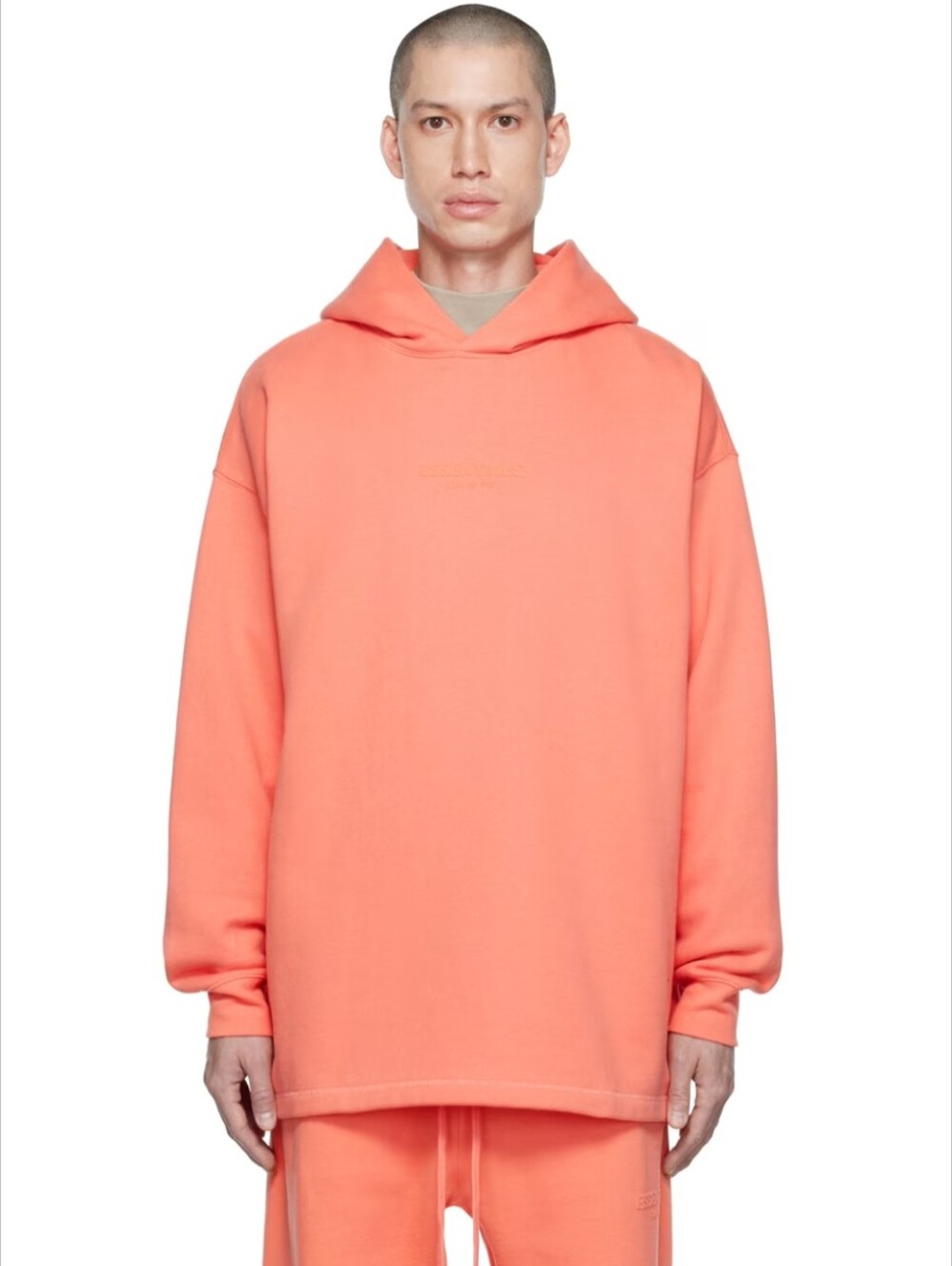 NWT Fear of God Essentials Relaxed Hoodie 'Coral' Size XL Oversized Baggy